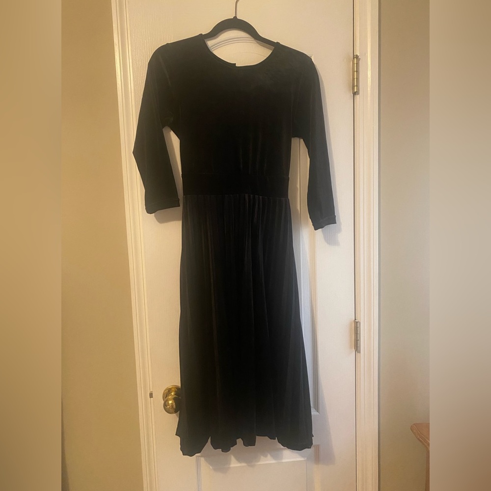 ROOLEE Velvet Long Sleeve Black Dress
